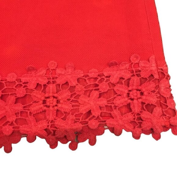 🎉HOST PICK🎉 J. Crew Daisy Red Scalloped Lace Mini Skirt Size 2 - Picture 3 of 5